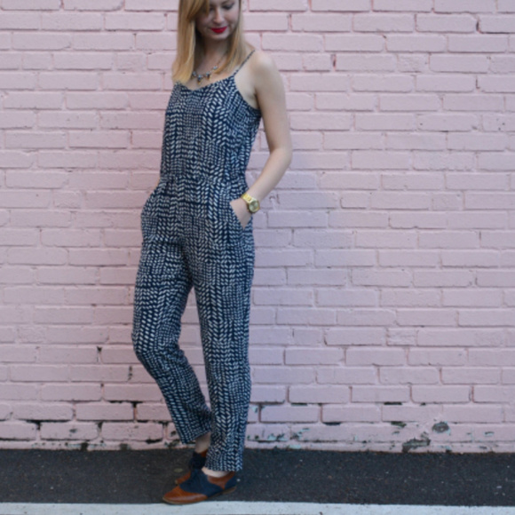 loft navy jumpsuit